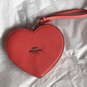 NEW- Coach heart wristlet!